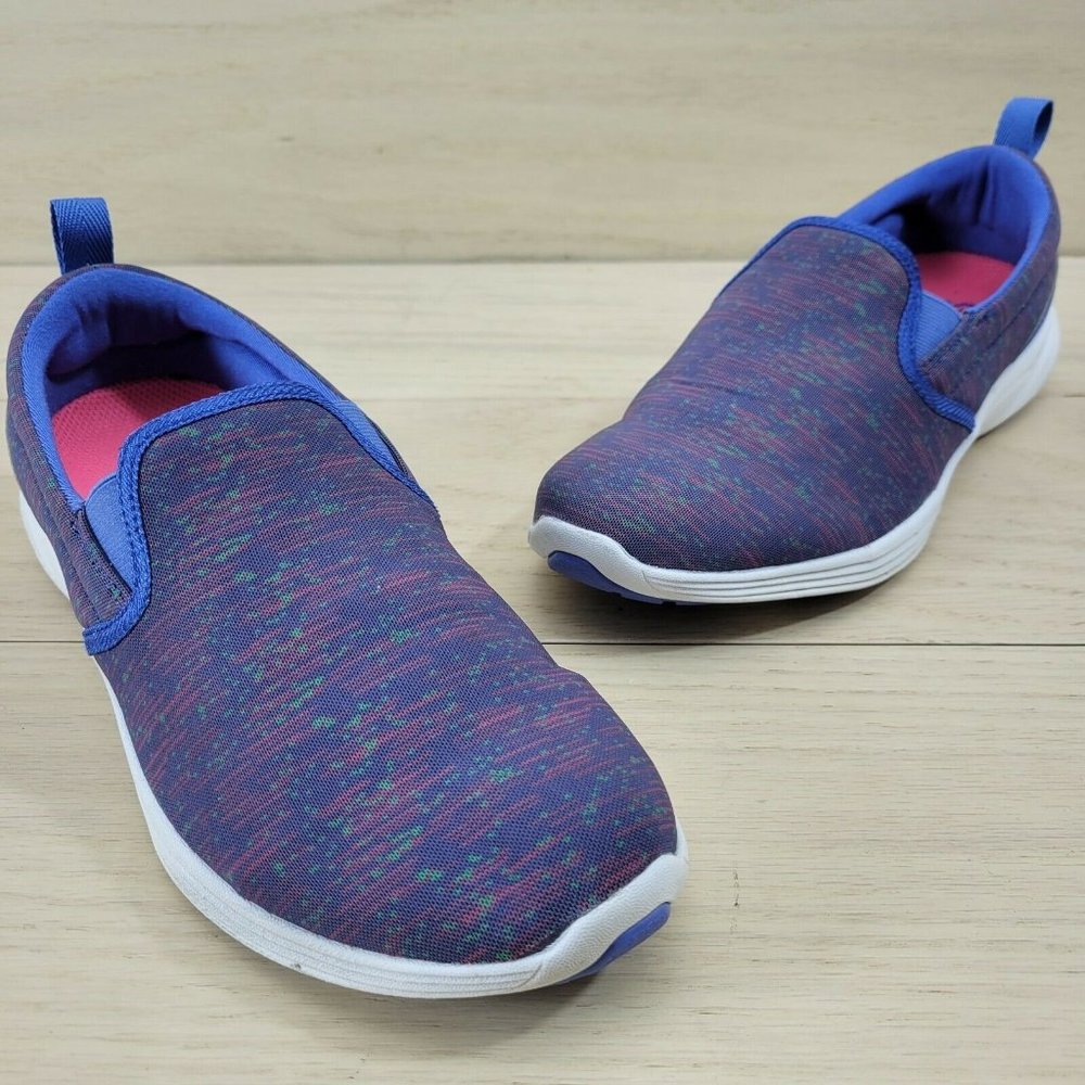 VIONIC Blue and Pink 336-KEA Women's Size 8.5 COMFORT SLIP ON SNEAKERS